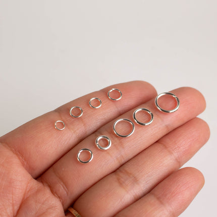 Anti Tarnish Silver Plated Open Jump Rings, Multiple Sizes, Bulk Wholesale