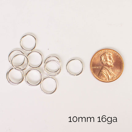Anti Tarnish Silver Plated Open Jump Rings, Multiple Sizes, Bulk Wholesale