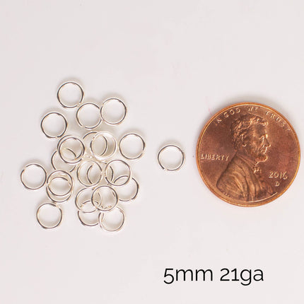 Anti Tarnish Silver Plated Open Jump Rings, Multiple Sizes, Bulk Wholesale