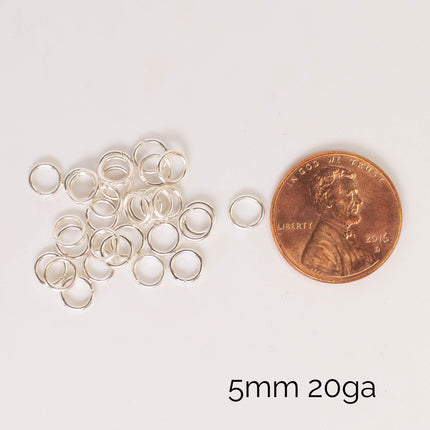 Anti Tarnish Silver Plated Open Jump Rings, Multiple Sizes, Bulk Wholesale