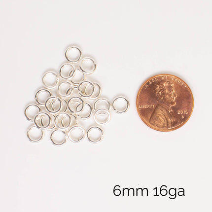 Anti Tarnish Silver Plated Open Jump Rings, Multiple Sizes, Bulk Wholesale