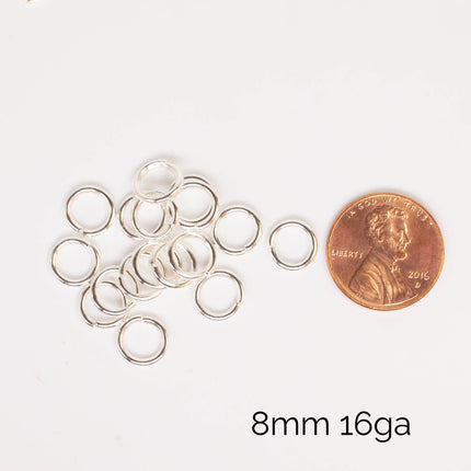 Anti Tarnish Silver Plated Open Jump Rings, Multiple Sizes, Bulk Wholesale