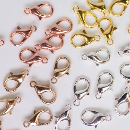 Anti Tarnish 14x8mm Lobster Clasps, Multiple colors and quantities