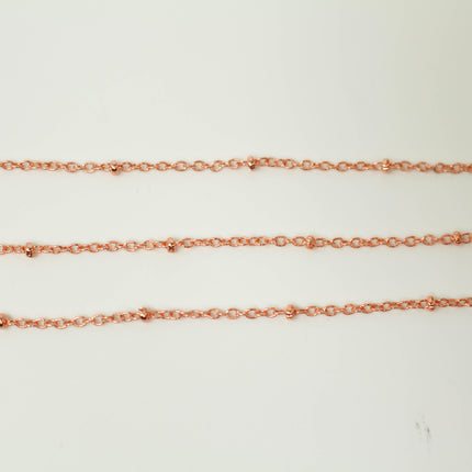 Anti Tarnish Coating Bright Copper Plated Satellite Cable BALL Chain - 2.0x1.4mm SOLDERED link - 100 Feet Tiny Small Ball Chain - ATC2014SAT