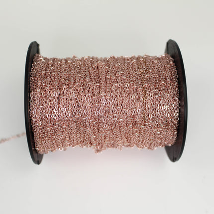 Anti Tarnish Plated Satellite Flat BALL Chain - 3x1.7mm SOLDERED link - 3/10/32/50/100 Feet Tiny Small Ball Chain - AT317SAT