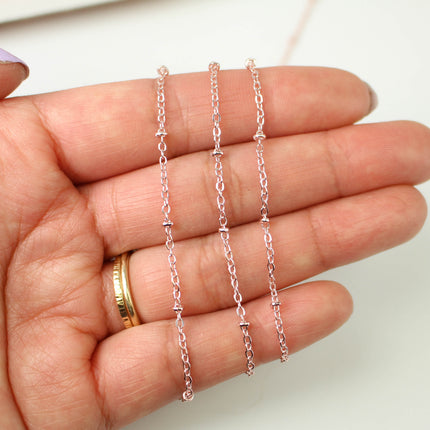 Anti Tarnish Plated Satellite Flat BALL Chain - 3x1.7mm SOLDERED link - 3/10/32/50/100 Feet Tiny Small Ball Chain - AT317SAT