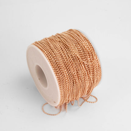 Anti-Tarnish Plated Faceted Ball Chain - 1.2mm Ball/Beads Size - Bulk Spool - ATCDC1.2