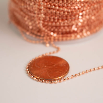 Anti-Tarnish Plated Faceted Ball Chain - 1.5mm Ball/Beads Size - Bulk Spool - ATCDC1.5