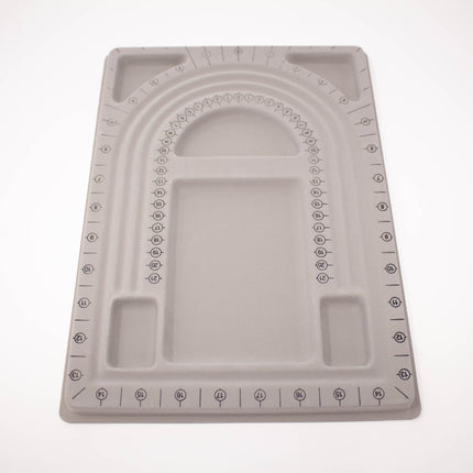 Jewelry Beading Board – Gray Flocked Tray with Compartments for Design