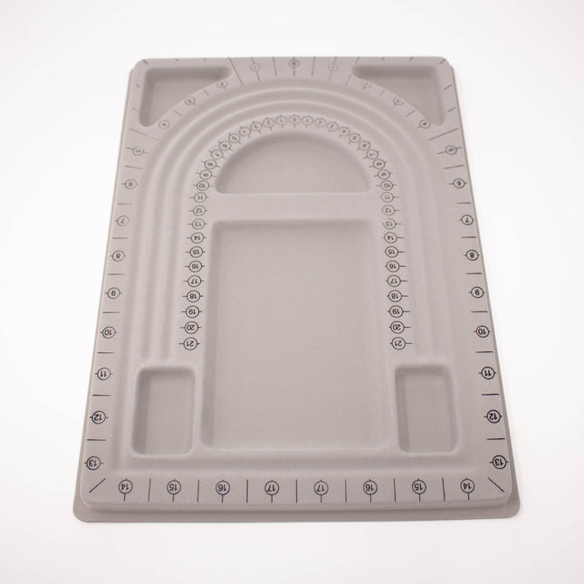 Jewelry Beading Board – Gray Flocked Tray with Compartments for Design