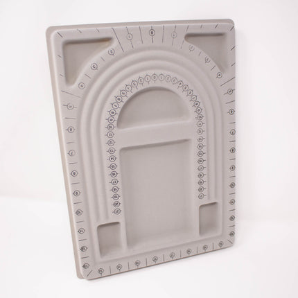 Jewelry Beading Board – Gray Flocked Tray with Compartments for Design