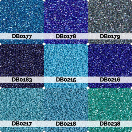 Miyuki Delica 11/0 Seed Beads | Choose Your Color, Shades of Blue| 7.5g Tube Supply