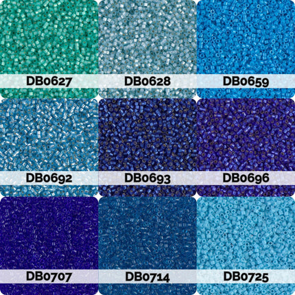 Miyuki Delica 11/0 Seed Beads | Choose Your Color, Blue and Teals| 7.5g Tube Supply