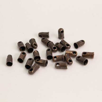 100 pcs of Antique Copper Plated Cord End Tips Cap for 2mm