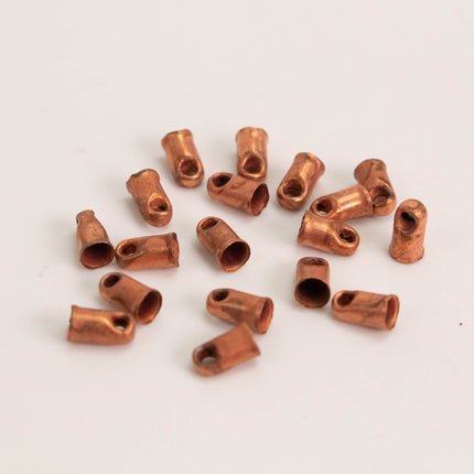 100 pcs of Antique Copper Plated Cord End Tips Cap for 2mm