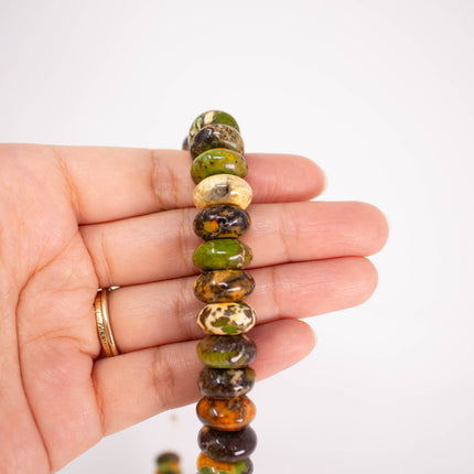 Dyed Howlite Rondelle Beads, 14mm or 15.5mm, Earth Tone Gemstone Rondelles, 16 Inch Strand