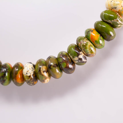 Dyed Howlite Rondelle Beads, 14mm or 15.5mm, Earth Tone Gemstone Rondelles, 16 Inch Strand