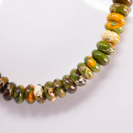 Dyed Howlite Rondelle Beads, 14mm or 15.5mm, Earth Tone Gemstone Rondelles, 16 Inch Strand