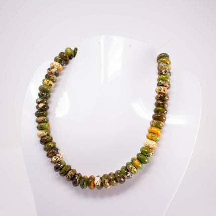 Dyed Howlite Rondelle Beads, 14mm or 15.5mm, Earth Tone Gemstone Rondelles, 16 Inch Strand
