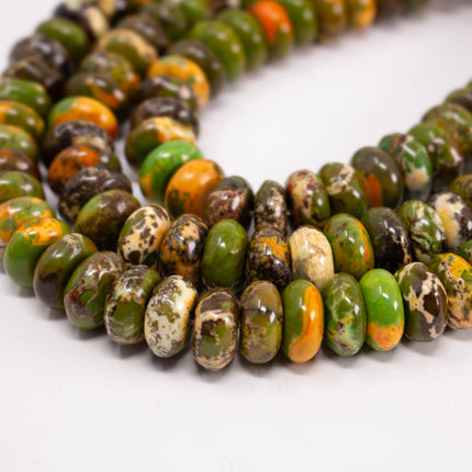 Dyed Howlite Rondelle Beads, 14mm or 15.5mm, Earth Tone Gemstone Rondelles, 16 Inch Strand