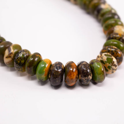Dyed Howlite Rondelle Beads, 14mm or 15.5mm, Earth Tone Gemstone Rondelles, 16 Inch Strand