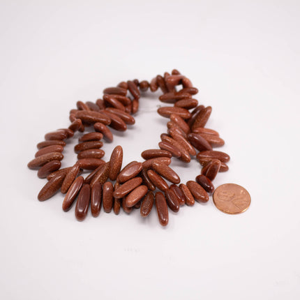 AAA Goldstone Nugget Beads, 13-21mm Pebble Chips, ~75-85 Beads per Strand