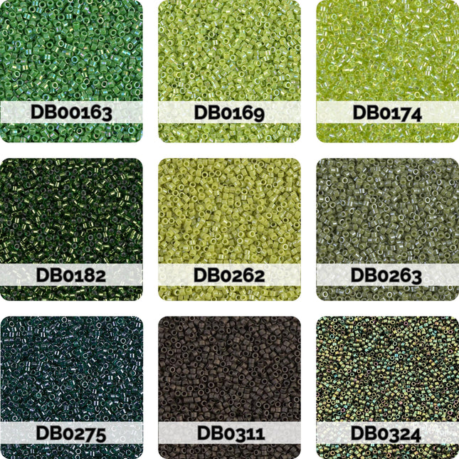 Miyuki Delica 11/0 Seed Beads | Choose Your Color, Shades of Green | 7.5g Tube Supply