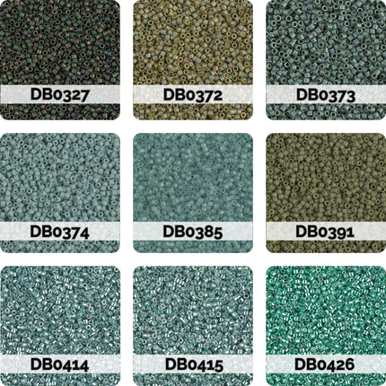 Miyuki Delica 11/0 Seed Beads | Choose Your Color, Shades of Green | 7.5g Tube Supply