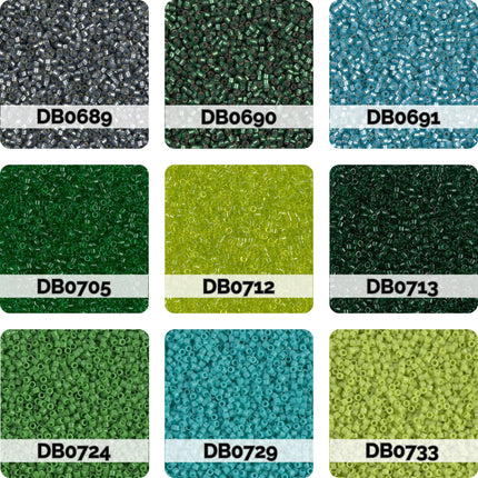 Miyuki Delica 11/0 Seed Beads | Choose Your Color, Shades of Green | 7.5g Tube Supply