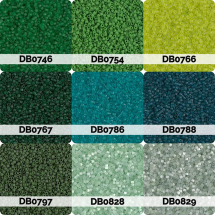 Miyuki Delica 11/0 Seed Beads | Choose Your Color, Shades of Green | 7.5g Tube Supply