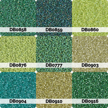 Miyuki Delica 11/0 Seed Beads | Choose Your Color, Shades of Green | 7.5g Tube Supply