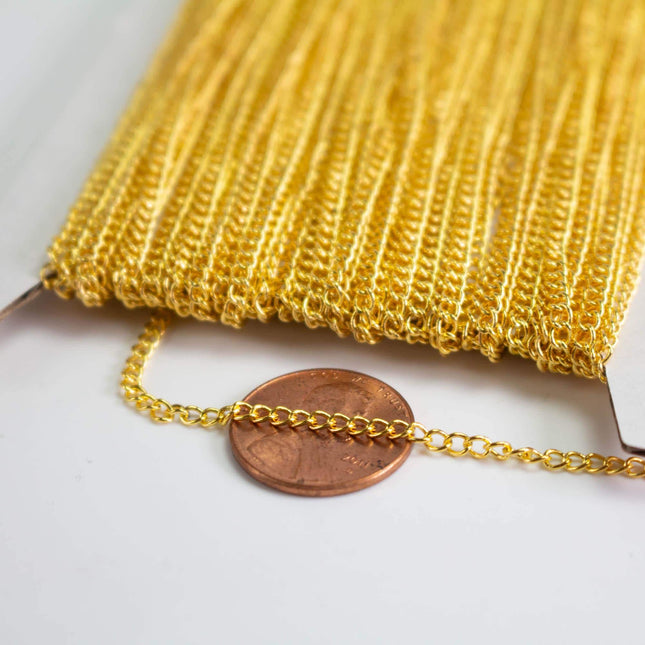 3x2.2mm Curb Chain Bulk Spool, Soldered Links, Jewelry Supplies, 9 Finishes