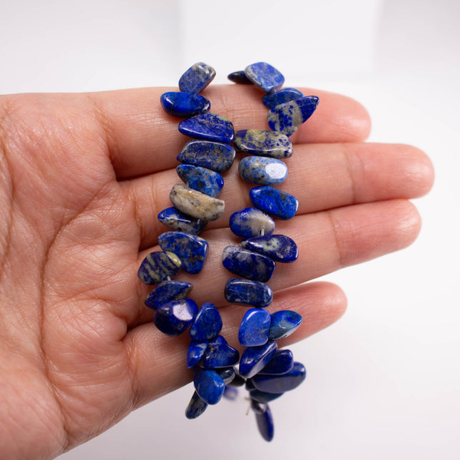 Natural Lapis Lazuli Nugget Chip Beads, 8-15mm, 16 Inch Strand, AAA Blue Gemstone for Jewelry Making