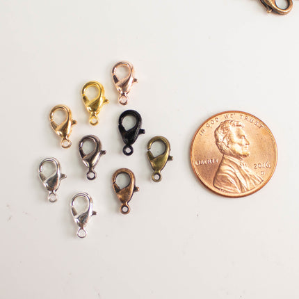 Lobster Clasps Brass 10x5mm, Multiple Quantities and Colors