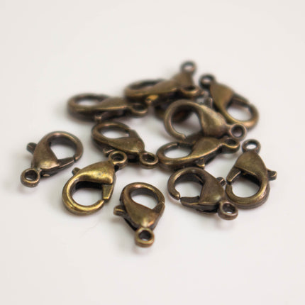 Lobster Clasps Brass 10x5mm, Multiple Quantities and Colors