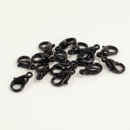 Black Finished Alloy Lobster Clasps, Multiples Sizes