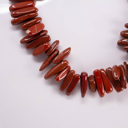 AAA Natural Red Jasper Stick Beads | 15.5" Strand