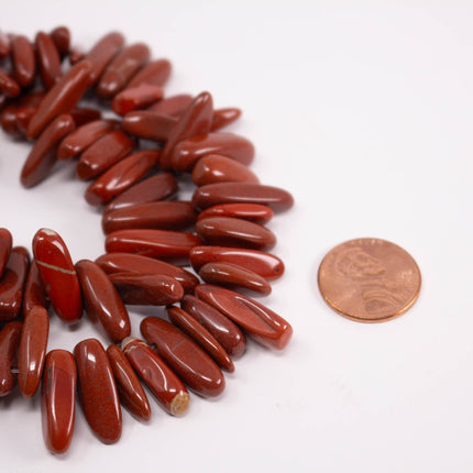 AAA Natural Red Jasper Stick Beads | 15.5" Strand