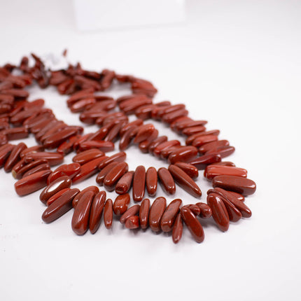 AAA Natural Red Jasper Stick Beads | 15.5" Strand