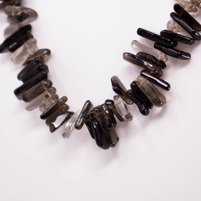 AAA Smoky Quartz Chip Beads, 11-21mm Slim Gemstone Stick Chips, Jewelry Making Supplies