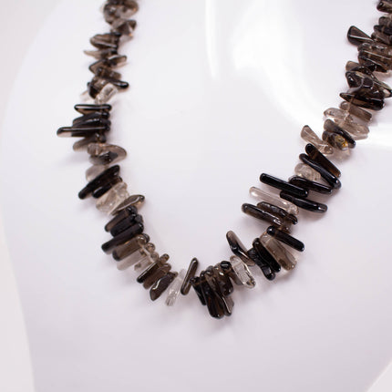 AAA Smoky Quartz Chip Beads, 11-21mm Slim Gemstone Stick Chips, Jewelry Making Supplies