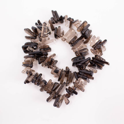 AAA Smoky Quartz Chip Beads, 11-21mm Slim Gemstone Stick Chips, Jewelry Making Supplies