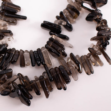 AAA Smoky Quartz Chip Beads, 11-21mm Slim Gemstone Stick Chips, Jewelry Making Supplies