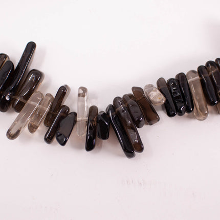 AAA Smoky Quartz Chip Beads, 11-21mm Slim Gemstone Stick Chips, Jewelry Making Supplies