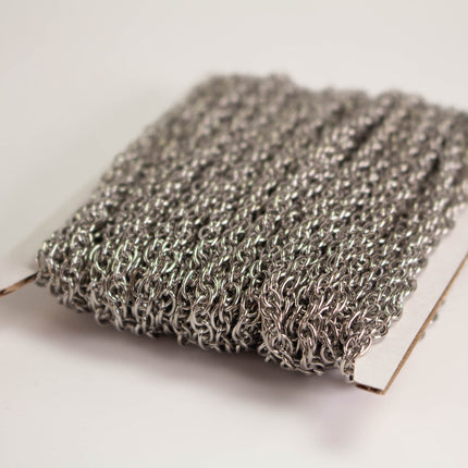 Stainless Steel Rope Chain 5.7mm 20g, Heavy Unsoldered Chain by the Foot, DIY Jewelry Making Supplies