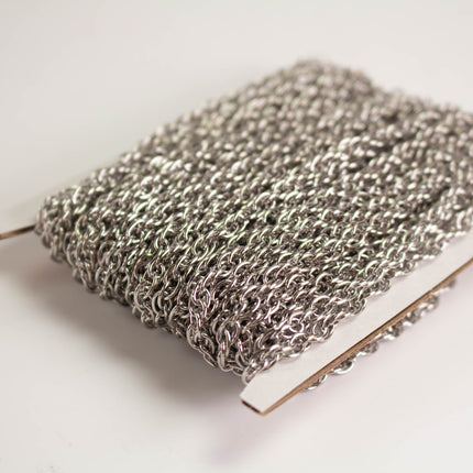 Stainless Steel Rope Chain 5.7mm 20g, Heavy Unsoldered Chain by the Foot, DIY Jewelry Making Supplies