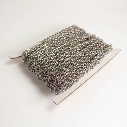 Stainless Steel Rope Chain 5.7mm 20g, Heavy Unsoldered Chain by the Foot, DIY Jewelry Making Supplies