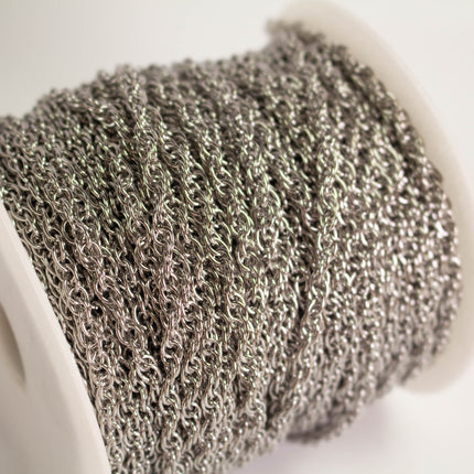 Stainless Steel Rope Chain 5.7mm 20g, Heavy Unsoldered Chain by the Foot, DIY Jewelry Making Supplies