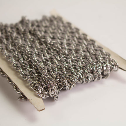 Stainless Steel Rope Chain 5.6x8.0mm 1.2mm, Heavy Unsoldered Chain by the Foot, DIY Jewelry Making Supplies