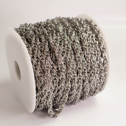 Stainless Steel Rope Chain 5.6x8.0mm 1.2mm, Heavy Unsoldered Chain by the Foot, DIY Jewelry Making Supplies